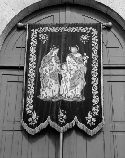 Bannière de procession : sainte Famille, Crucifixion, dite de la sainte Ffamille