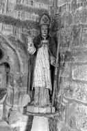 Statue (d'applique, petite nature) : saint évêque, chapelle Saint Guillaume (Kergrist-Moëlou)