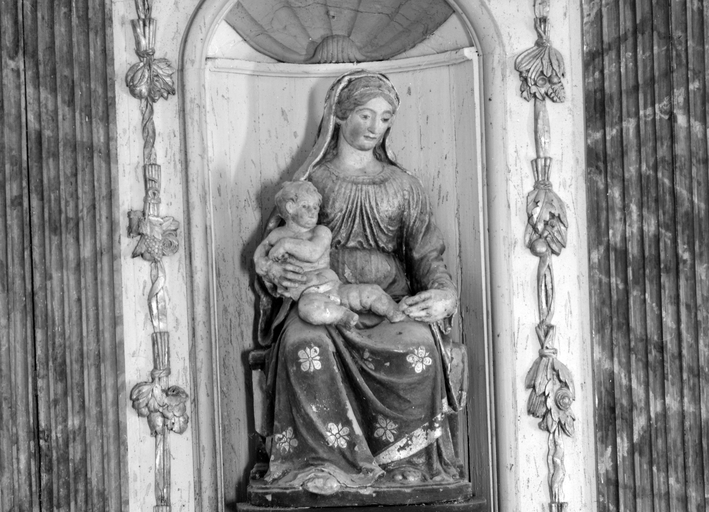 Statue (d'applique) : Vierge à l'Enfant, chapelle Notre-Dame de Kerdroguen (Colpo)