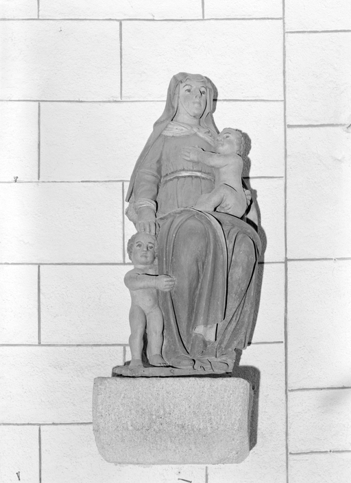 Groupe sculpté (d'applique) : sainte Parenté, église Saint-Jean-Baptiste (Le Croisty)