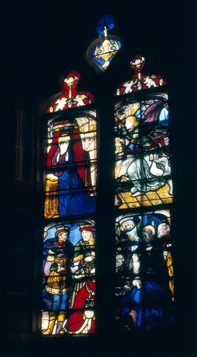 Verrière (verrière historiée) : Annonciation, Adoration des Mages (baie 1)