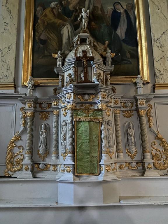 Autel, retable, tabernacle (maître-autel, retable architecturé, autel tombeau), église Saint Malo (Saint-Malo-de-Beignon)
