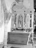 Ensemble de l'autel retable de la Vierge : autel, retable, 2 gradins d'autel, chapelle Saint-Golven, le Vieux-Bourg (Taupont)