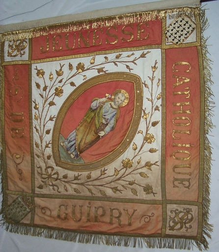 Bannière de procession ou étendard de la Jeunesse catholique : saint Pierre (Guipry fusionnée en Guipry-Messac en 2016)