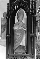 Statue (petite nature, d'applique) : saint Maudez, église paroissiale Saint-Maudez (Duault)