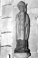 Statue (d'applique, petite nature) : saint évêque non identifié, église paroissiale Saint-Boscat (Tréogat)