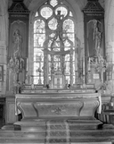Autel, tabernacle, baldaquin, gradins (2), lambris de revêtement (2), (maître-autel, autel tombeau), église paroissiale Saint-Gilles (Plonéis)