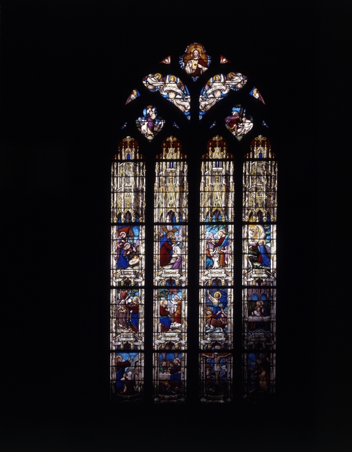 Verrière à personnages de la baie 3 : Scènes de la vie du Christ, Sacré-Coeur, église Saint-Gilles (Malestroit)