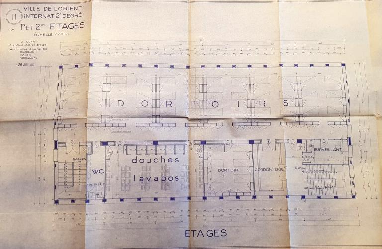 Les premiers internats et externats du lycée Dupuy-de-Lôme, 4 rue Jean Le Coutaller (Lorient)