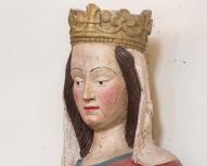 Statue (d'applique, petite nature) : sainte Catherine d'Alexandrie, église paroissiale Saint-Pierre (Plouénan)