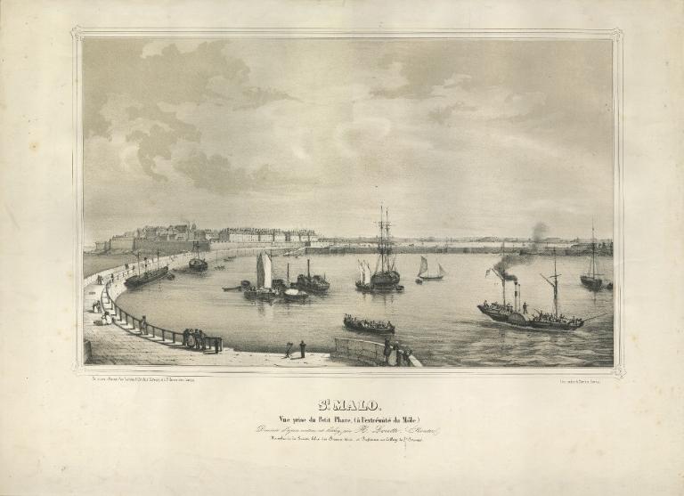 Digue et cale de l'avant-port de Saint-Servan, terre-plein du Naye (Saint-Malo)