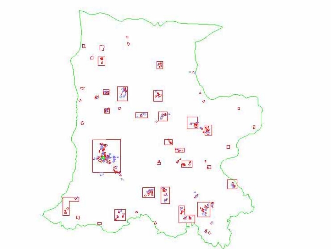 Agglomérations : le bourg et les villages sur la commune de Pleugueneuc
