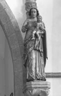 Statue (d'applique, petite nature) : Vierge à l'Enfant, église paroissiale Saint-Justin (Guiler-sur-Goyen)