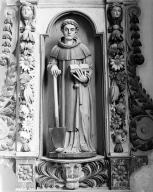 Statue (petite nature, d'applique) : saint Fiacre, église paroissiale Saint-Magloire (Mahalon)