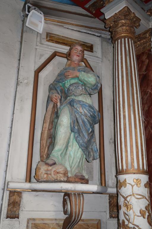 Statue : sainte Catherine d'Alexandrie, église paroissiale Saint-Melaine (Cintré)