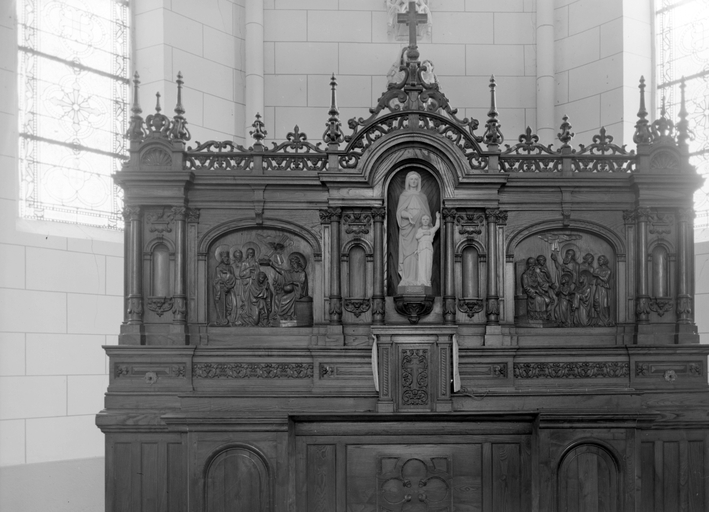 Ensemble du maître-autel : autel, retable, tabernacle, église paroissiale Notre-Dame (Campénéac)