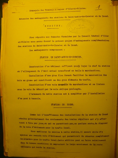 La ligne de chemin de fer et la gare de Gosné