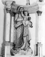 Statue (d'applique, petite nature) : Vierge à l'Enfant, dite Notre-Dame de Pratcoulm, chapelle Notre-Dame (Plougoulm)
