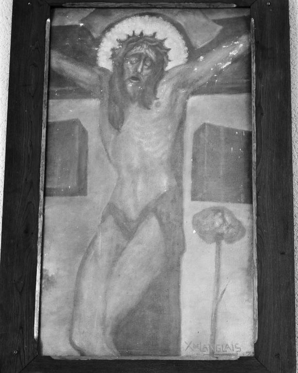 Tableau : Christ en croix, église paroissiale Saint-Vincent (Le Hézo)