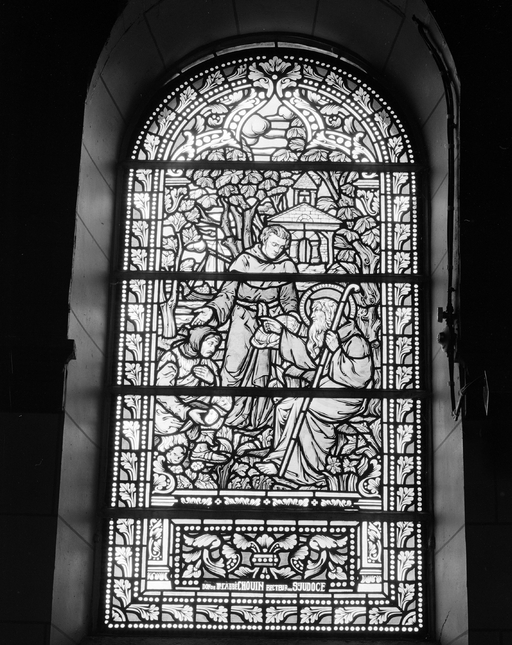 Verrière (2) : Sacré-Coeur, saint Judoce, verrière figurée, église paroissiale du Sacré-Coeur (Saint-Judoce)