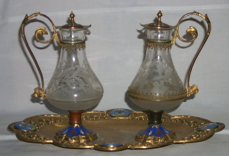 Ensemble de 2 burettes et d'un plateau à burettes