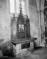 Autel, retable (autel secondaire, autel tombeau, retable à arcatures), style néo-gothique, cathédrale de Saint-Paul-Aurélien (Saint-Pol-de-Léon)