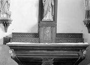 Autel, tabernacle, gradins d'autel (2), (autel secondaire, autel tombeau), église paroissiale Saint-Aubin (Brandivy)