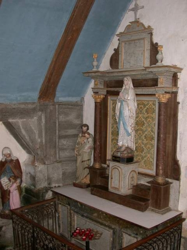 Ensemble de l'autel de la Vierge : autel, tabernacle, gradin d'autel, retable, degré d'autel
