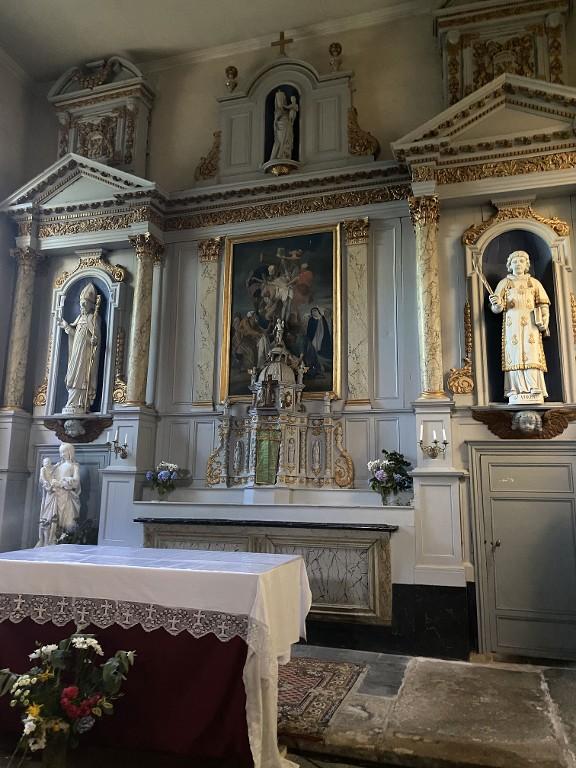 Autel, retable, tabernacle (maître-autel, retable architecturé, autel tombeau), église Saint Malo (Saint-Malo-de-Beignon)
