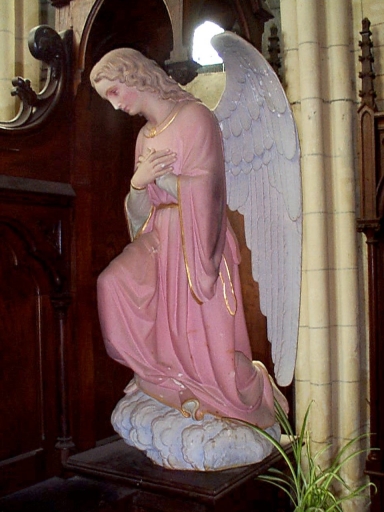Ensemble de 2 statues (en pendant) : Anges adorateurs (Campel fusionnée en Val d'Anast en 2017)