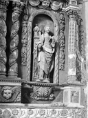 Statue (petite nature, d'applique) : sainte Barbe, chapelle et fontaine Saint-Urlo (Lanvénégen)