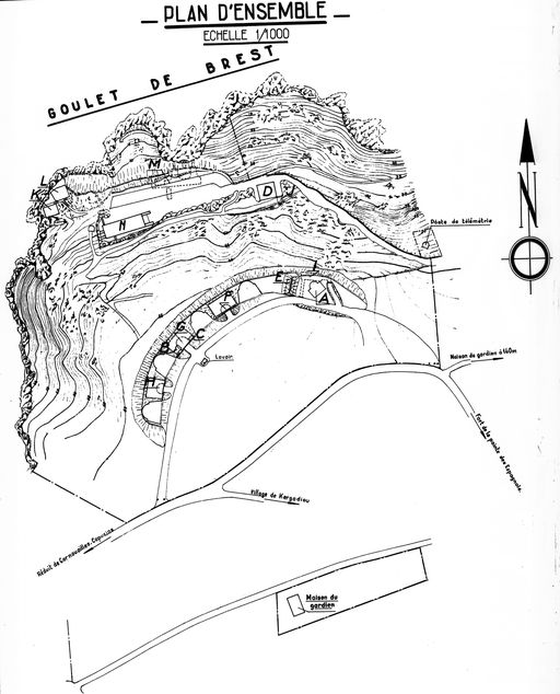 Batterie haute (4 canons M de 32 cm modèle 1870-1884) (Cr 334), Pointe Robert (Roscanvel)
