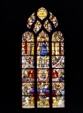 Verrière : Dormition et couronnement de la Vierge, chapelle du Notre-Dame-du-Crann (Spézet)