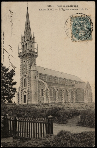 Nouvelle église paroissiale Saint-Cieux, rue de l'Église, place de l'Église (Lancieux)