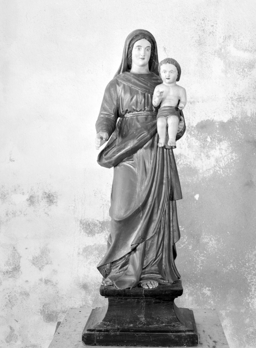 Statue de procession (petite nature) : Vierge à l'Enfant, chapelle Notre-Dame de Kerdroguen (Colpo)