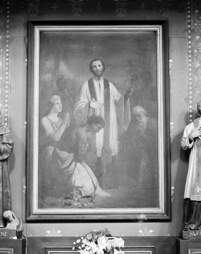 Tableau : Saint François-Xavier baptisant un indigènes aux Indes