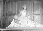 Groupe sculpté : Vierge de pitié, église paroissiale Saint-Pierre-Saint-Paul (Guiscriff)
