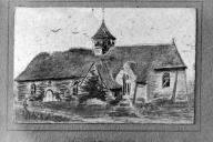 Tableau : l'ancienne église de Pléchâtel