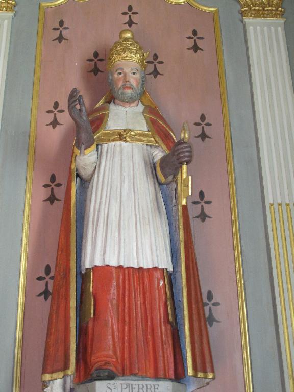 Statue (grandeur nature, d'applique) : saint Pierre (1), église paroissiale Saint-Barnabé (Langoëlan)