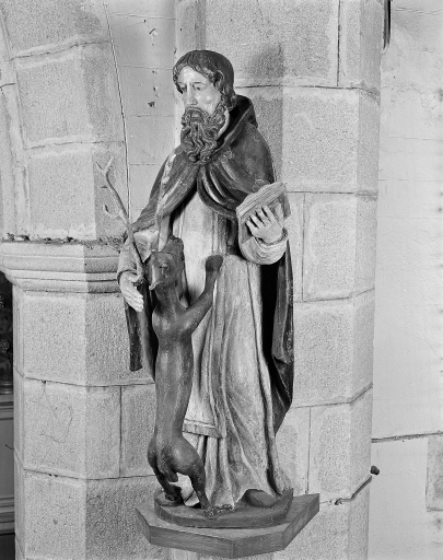 Statue de saint Pérec, église paroissiale Saint-Pérec (Lopérec)