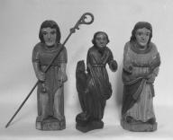 Statue (6, figurine) : saint Roch, saint Bruno, saint Jean, saint Christophe, saint Sébastien, saint évêque non identifié, église paroissiale Sainte-Brigitte (Sainte-Brigitte)