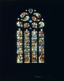 Verrière : Arbre de Jessé, enfance du Christ, chapelle de Lansalaün de Notre-Dame de Folgoat (Paule)