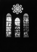 Verrières (16) : saint Tugdual, saint Pierre, scène de la vie de saint Isidore, sainte Brigitte, sainte Cécile, Vierge à l'Enfant, dite Notre-Dame des Fleurs, sainte Marguerite, saint Jean, saint Paul, sainte Famille, sainte Apolline, Vierge à l'Enfant, dite Notre-Dame de Burgo, sainte Hélène, sainte Emérence, saint Gobrien, saint Michel terrassant le dragon, église paroissiale Saint-Tugdual (Grand-Champ)