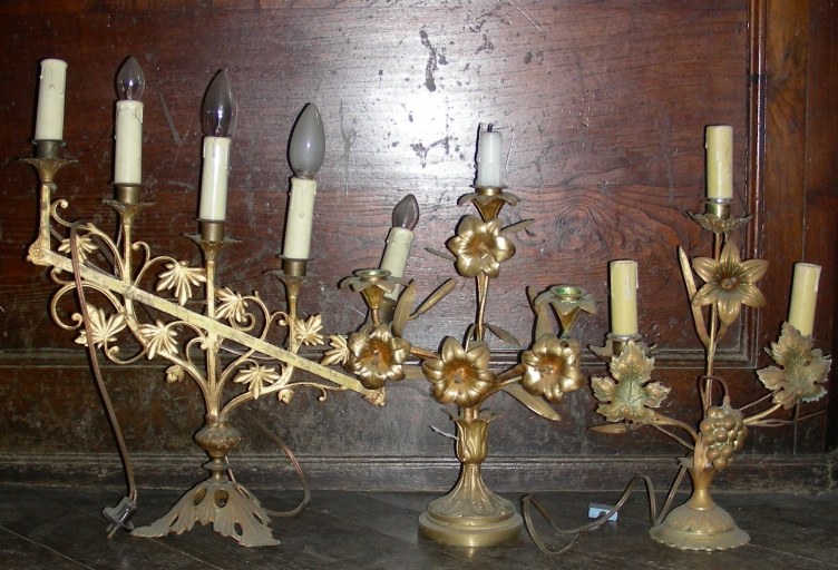 Paire 3 de Chandeliers d'église