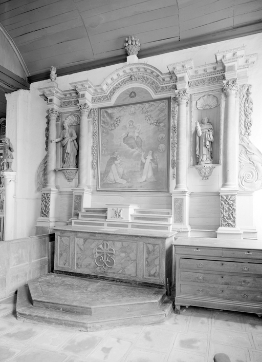 Retable (retable architecturé), retable du Rosaire, église paroissiale Saint-Pierre (Ploërdut)