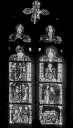 Verrière à personnages : Vie de la Vierge, Calvaire (baie 1)