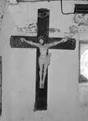 Statue (statuette, d'applique) : Christ en croix, église paroissiale Sainte-Brigitte (Sainte-Brigitte)