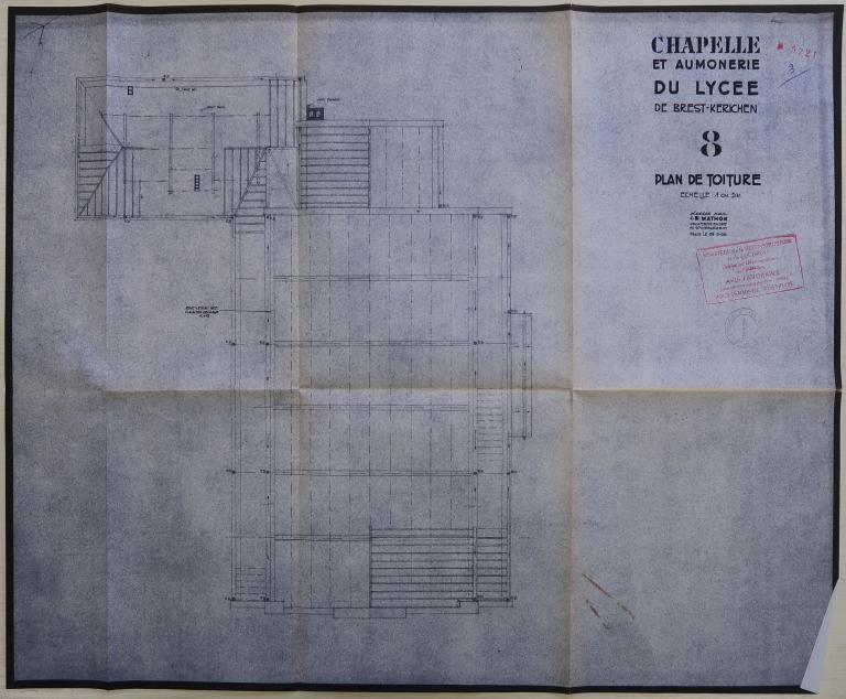La chapelle - salle audiovisuelle (disparue) de la cité scolaire Kerichen, dite aussi "Campus Kerichen" (Brest)