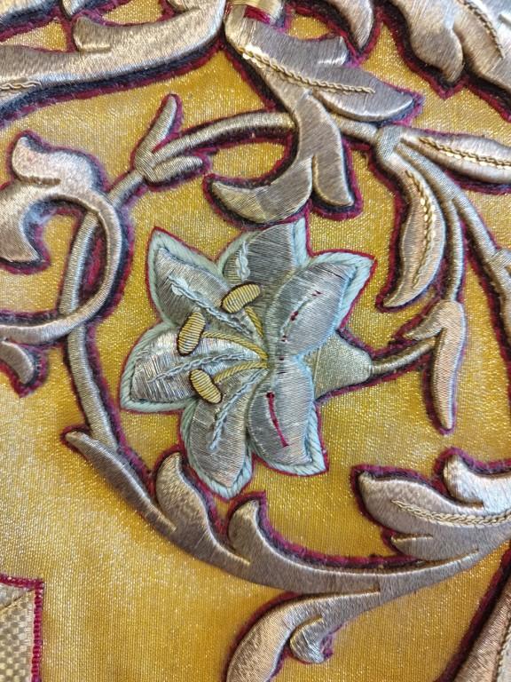 Bannière de procession : saint Convoïon, Immaculée Conception, abbatiale Saint-Sauveur (Redon)