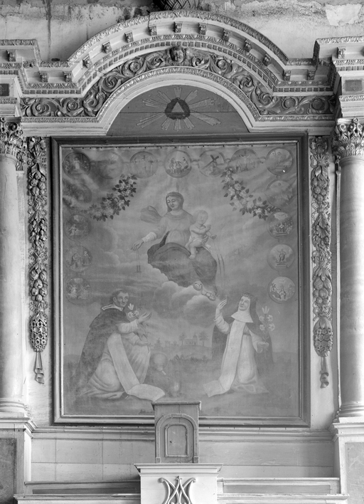 Tableau : Donation du rosaire, église paroissiale Saint-Pierre (Ploërdut)